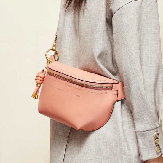 2025 new genuine leather bags, crossbody chest bags for women, trendy small bags, versatile genuine leather waist bags for women, trendy instagram.