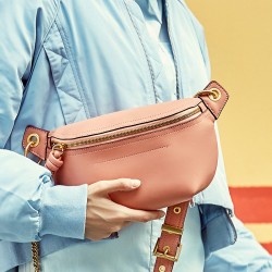 2025 new genuine leather bags, crossbody chest bags for women, trendy small bags, versatile genuine leather waist bags for women, trendy instagram.