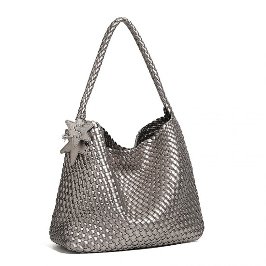 Large Gun-Style Niche Handwoven Handbag Tote, Casual Lazy Style Single-Shoulder Underarm Bucket Tote Large Gun-Style Niche Handwoven Handbag Tote, Casual Lazy Style Single-Shoulder Underarm Bucket Tote