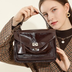 Top-grain cowhide high-end commuter large capacity handbag, Cambridge bag, shoulder and crossbody messenger bag, genuine leather women's bag