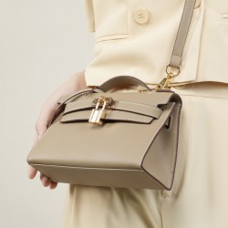 Spring and summer genuine leather Kelly bags, palm print mini, genuine leather chain bags, mini shoulder bags.