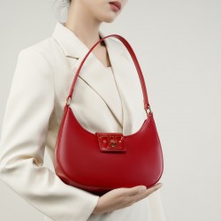 Top-Grain Leather Bucket Bag, 2025 New Spring/Summer Retro Hand-Raised High-Quality Genuine Leather Women's Shoulder Crossbody Bag