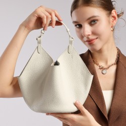 Original TC top-grain cowhide large-capacity vegetable basket genuine leather tote bag, a new summer trendy mother-and-child commuter bag