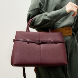 Luxury genuine leather handbags for women, 2025 new spring and summer large-capacity commuter platinum bags, briefcases.