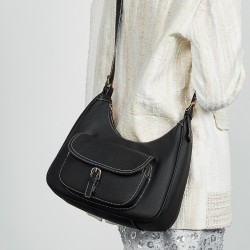 New top-grain cowhide underarm tote bag for women, large-capacity saddle bag, genuine leather shoulder bag for women, suitable for work commuting