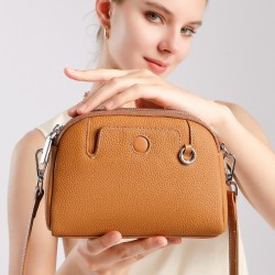 2025 new stylish mini coin purse for women, top-grain cowhide shoulder and crossbody bag for mothers.