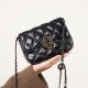 Luxury Small Bag, 2025 New Trendy and Stylish Niche Crossbody Bag, Diamond-Patterned Chain Retro Small Square Bag