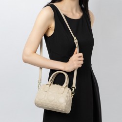 Genuine Leather Diamond-Quartz Boston Bag, 2025 New, Fashionable, Versatile, High-End Diamond-Quartz Handbag, Shoulder Bag, Crossbody Bag