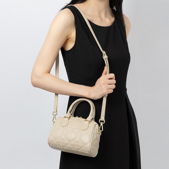 Genuine Leather Diamond-Quartz Boston Bag, 2025 New, Fashionable, Versatile, High-End Diamond-Quartz Handbag, Shoulder Bag, Crossbody Bag Genuine Leather Diamond-Quartz Boston Bag, 2025 New, Fashionable, Versatile, High-End Diamond-Quartz Handbag, Shoulder Bag, Crossbody Bag