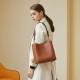 2025 spring/summer new top-grain cowhide retro genuine leather women's bag, large-capacity bucket bag, versatile shoulder/crossbody bag