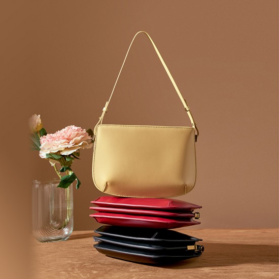 Luxury genuine leather underarm bag for women, 2025 new cowhide Simple and versatile shoulder and crossbody handbag
