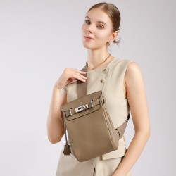 Cross-border Togo top-grain cowhide Kelly crossbody chest bag, unisex backpack, fashionable genuine leather shoulder bag