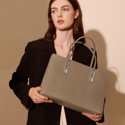 Yan Genuine Leather Women's Bag, 2025 New Brand Large Commuter Bag, Large-Capacity Top-Grain Cowhide Tote Bag