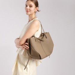 Best-selling cross-border top-grain cowhide large tote bag for women, versatile for shopping, simple, genuine leather sling bag.