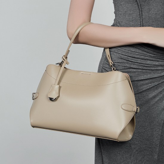 New Genuine Leather Shoulder Bag, Niche, High-End Summer Worker Large-Capacity Women's Commuter Handbag