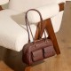 Niche design vintage leather underarm bags, 2025 new bowling bags, Boston underarm bags, single-shoulder women's bags