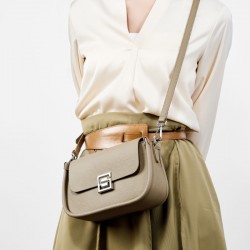 Spring and summer genuine leather women's bags, niche, high-end, fashionable small square bags, cross-border TOGO top-grain cowhide shoulder and crossbody bags