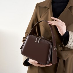 Spring/Summer 25 new niche design ear-hook series Handbag, eaves bag, genuine leather women's commuter crossbody bag