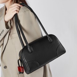 Top-grain TC cowhide garden bag, genuine leather women's bag, 2025 new European and American retro bucket bag, fashionable handbag.