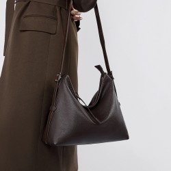 Autumn 2025 new style genuine leather women's bag, high-end niche single-shoulder underarm bag, retro and fashionable crossbody bag