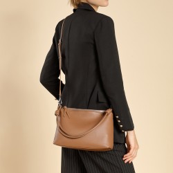 Top-grain cowhide underarm tote bag, 2025 spring and summer simple commuter large-capacity single-shoulder crossbody dumpling bag