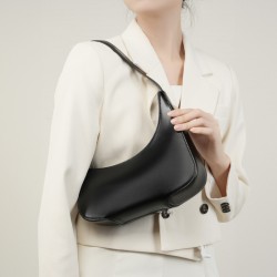 Niche Genuine Leather Design Kendall Jenner's Half Moon Bag, 2025 New Minimalist Single Shoulder Underarm Handbag