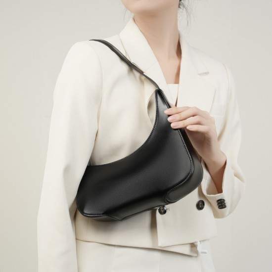 Niche Genuine Leather Design Kendall Jenner's Half Moon Bag, 2025 New Minimalist Single Shoulder Underarm Handbag Niche Genuine Leather Design Kendall Jenner's Half Moon Bag, 2025 New Minimalist Single Shoulder Underarm Handbag