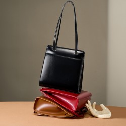 Special Offer 2025 Early Fall New Tote Bag, Luxury Cowhide Bucket Bag, Retro Elegant Red Women's Bag