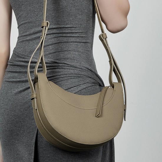 Foreign trade, large-capacity genuine leather tote bags, 2025 new models, versatile underarm bags, niche shoulder bags