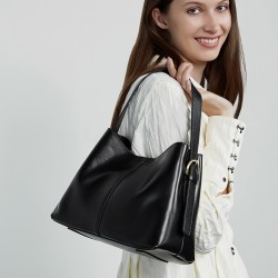 2025 new style top-grain vegetable-tanned leather tote bags for women, large-capacity commuter shoulder bags and crossbody bags