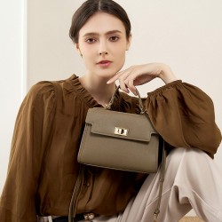 2025 new popular versatile cowhide premium genuine leather Kelly mini crossbody handbag classic women's bag