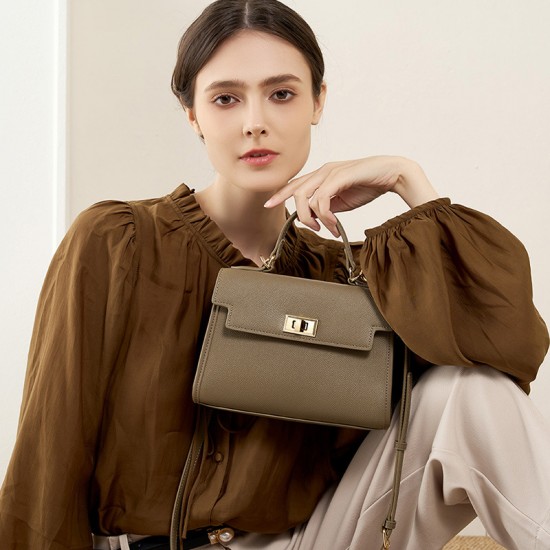 2025 new popular versatile cowhide premium genuine leather Kelly mini crossbody handbag classic women's bag 2025 new popular versatile cowhide premium genuine leather Kelly mini crossbody handbag classic women's bag