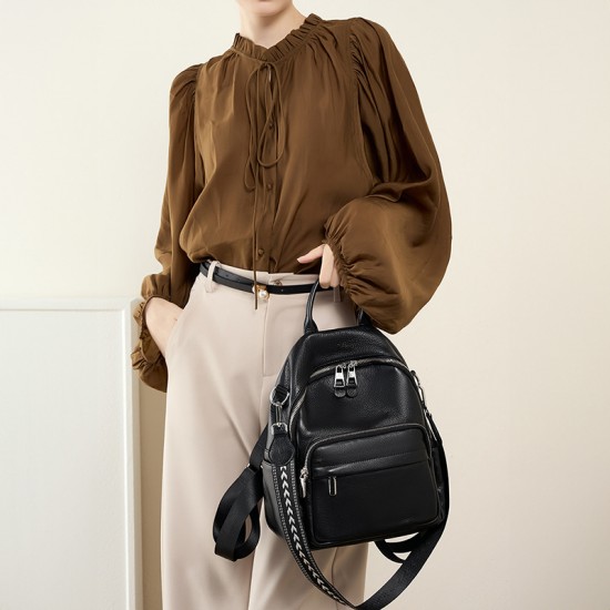 Women's backpack, genuine soft leather, 2025 new fashionable and versatile top-grain cowhide women's large-capacity travel backpack Women's backpack, genuine soft leather, 2025 new fashionable and versatile top-grain cowhide women's large-capacity travel backpack