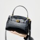 Kelly large women's bag premium crocodile pattern lock small square bag new genuine leather commuter crossbody women's bag Kelly large women's bag premium crocodile pattern lock small square bag new genuine leather commuter crossbody women's bag