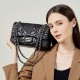 Cherry-style camellia, top-grain goatskin, genuine leather diamond-patterned shoulder bag, stylish chain bag, shoulder bag, crossbody bag