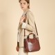 Simple, large-capacity, top-grain cowhide commuter tote bag, versatile, high-end, shoulder-shoulder, crossbody bucket bag for women. Simple, large-capacity, top-grain cowhide commuter tote bag, versatile, high-end, shoulder-shoulder, crossbody bucket bag for women.