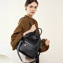 Women's backpack, genuine soft leather, 2025 new fashionable and versatile top-grain cowhide women's large-capacity travel backpack