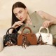 2025 new genuine leather Boston bag, versatile commuter bowling bag, niche crossbody bag
