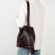 2025 New Lazy and Comfortable Pleated Top-Grain Cowhide Bucket Bag, New Spring and Summer High-End Genuine Leather Tote Bag