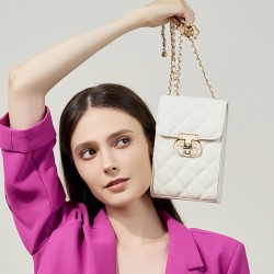 2025 new style genuine leather bags, mini cell phone bags, summer commuter crossbody bags, luxurious and trendy chain bags