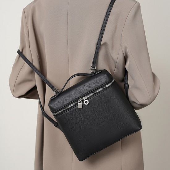 2025 new top-grain cowhide shoulder bag, fashionable Piana backpack, large-capacity travel backpack