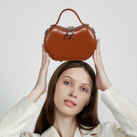 Genuine Leather Niche Design Red Apple Bag, 2025 New Summer New Underarm Single-Shoulder Handbag