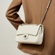 Cherry-style camellia, top-grain goatskin, genuine leather diamond-patterned shoulder bag, stylish chain bag, shoulder bag, crossbody bag