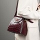 2025 autumn new style genuine leather niche design cigarette case bag, light luxury high-end crocodile pattern handbag, crossbody box bag