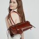 Genuine Leather Niche Retro Motorcycle Style, Cool Belt Decorated Handbag, New Single Shoulder Underarm Sausage Baguette Bag Genuine Leather Niche Retro Motorcycle Style, Cool Belt Decorated Handbag, New Single Shoulder Underarm Sausage Baguette Bag