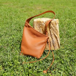 Autumn new genuine leather lazy dumpling bags, niche asymmetrical design, minimalist knotted horn bags, single-shoulder crossbody women's bags