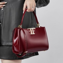 New, niche genuine leather bags, high-end goddess bags, double-sided buckle, mini shoulder bags, crossbody handbags, and commuter tote bags.