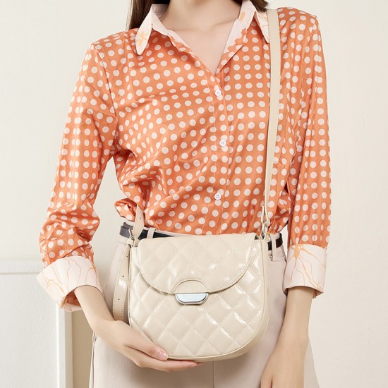 24 Early Fall New Fashion Genuine Leather High-End Handbag, Solid Color Elegant Single-Shoulder Crossbody Tote Bag