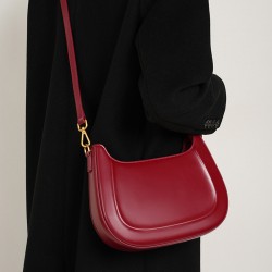 2025 spring and summer vintage genuine leather saddle bags, single-shoulder crossbody bags, red wedding bags, daily gifts for girlfriends