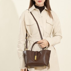 Top-grain cowhide spring 2025 new, light-luxury, niche, fashionable shoulder bag and crossbody bag for women. Cross-border women's bags, new top-grain vegetable-tanned cowhide tote bags, niche fashionable commuter handbags, women's crossbody bags.